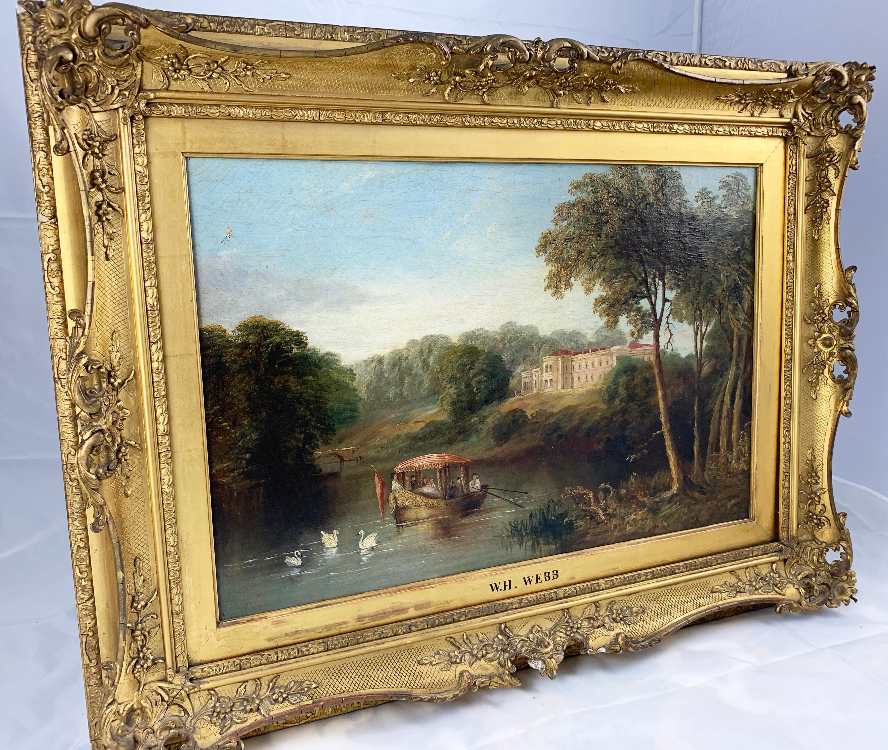 19th Century William Webb Oil Painting on Canvas Landscape 3