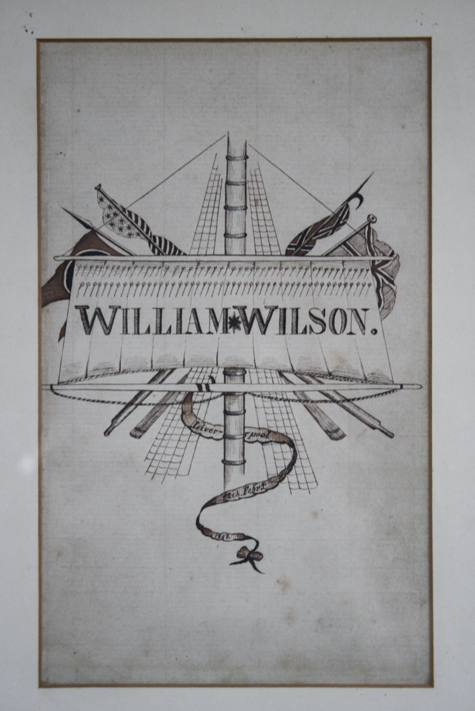 19th Century William Wilson, Sailors Folk Art Sketches Maritime Interest 10