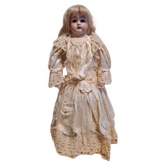 Antique 19th Century Wind ip Automaton Doll 15" Tall, Original Dress 