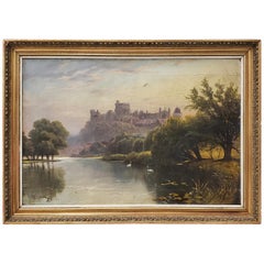 19th Century "Windsor Castle" Original Oil Painting by F. Beale