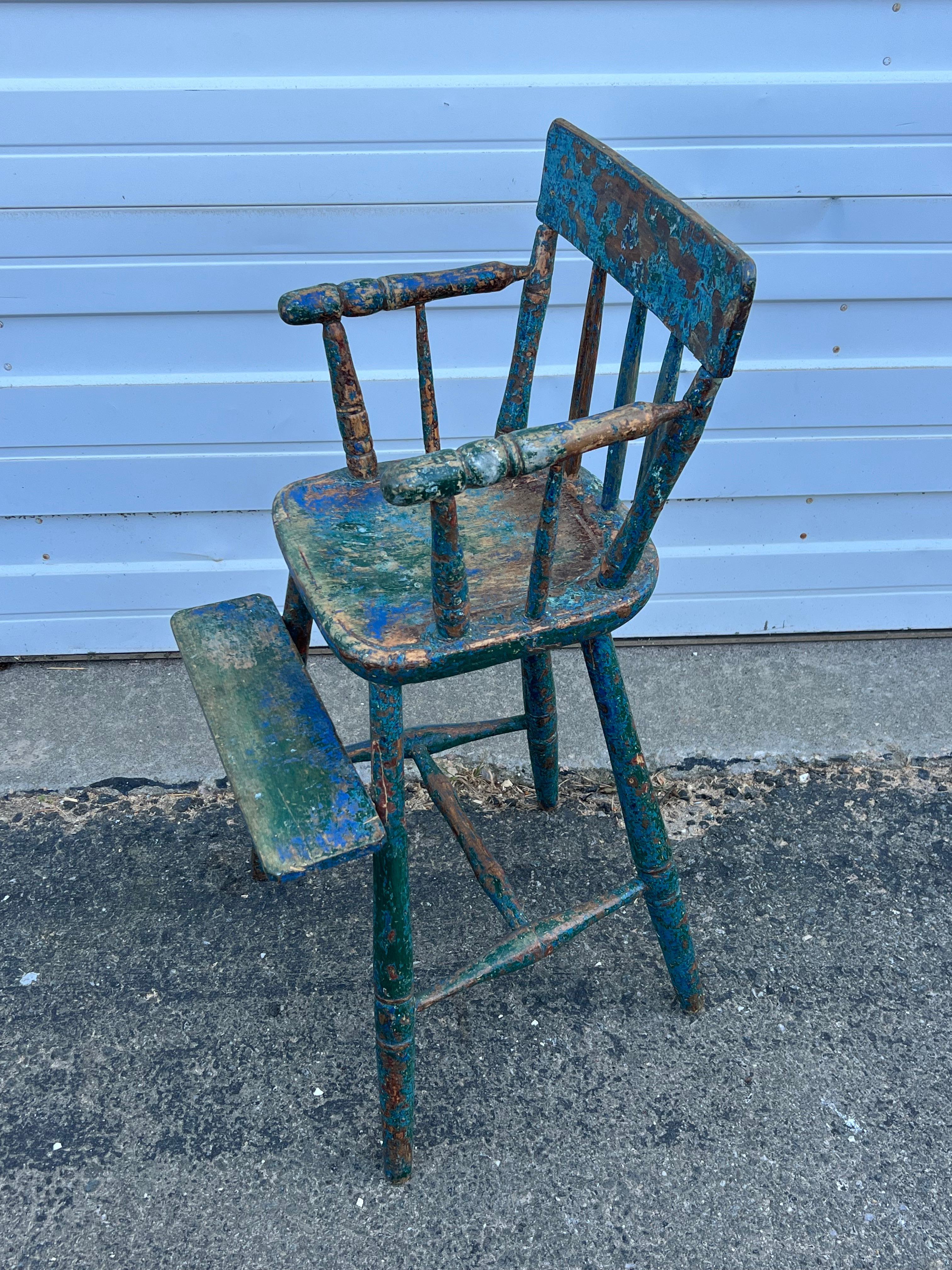 Hand-Crafted 19th Century Windsor High Chair For Sale