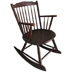 19th Century Windsor Rocking Chair Original Surface
