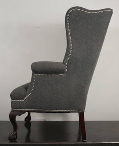 19th Century Wingback Chairs in Cashmere/Wool Blend