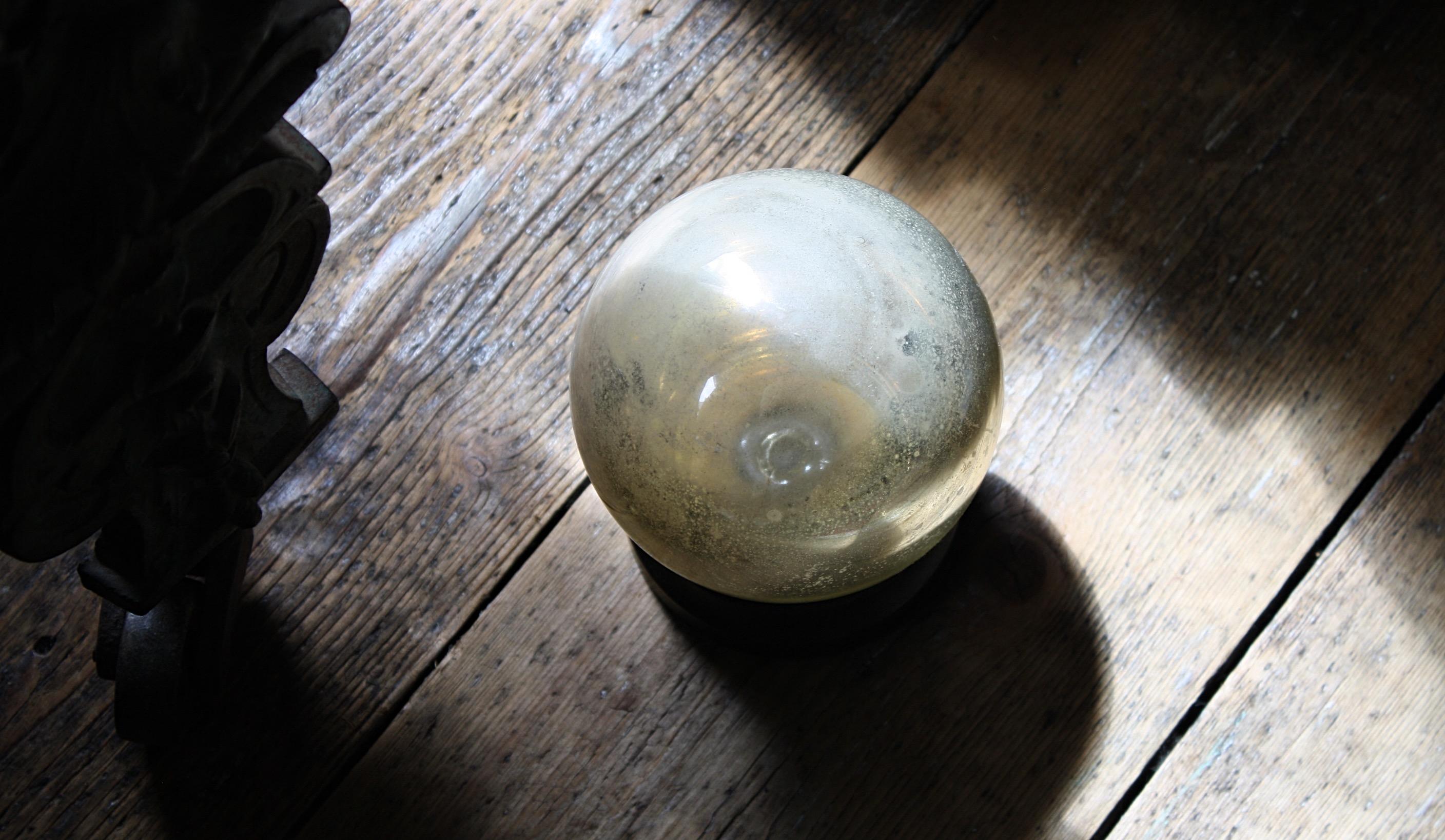 19th Century Witches Optical Scientific Mirror Ball & Ebonised Stand  6