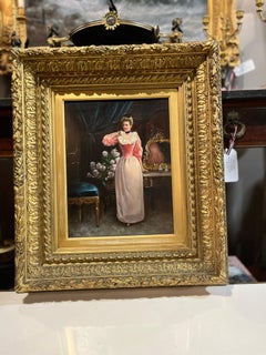 19th Century "Woman Admiring a Ring" by F.R. Alison