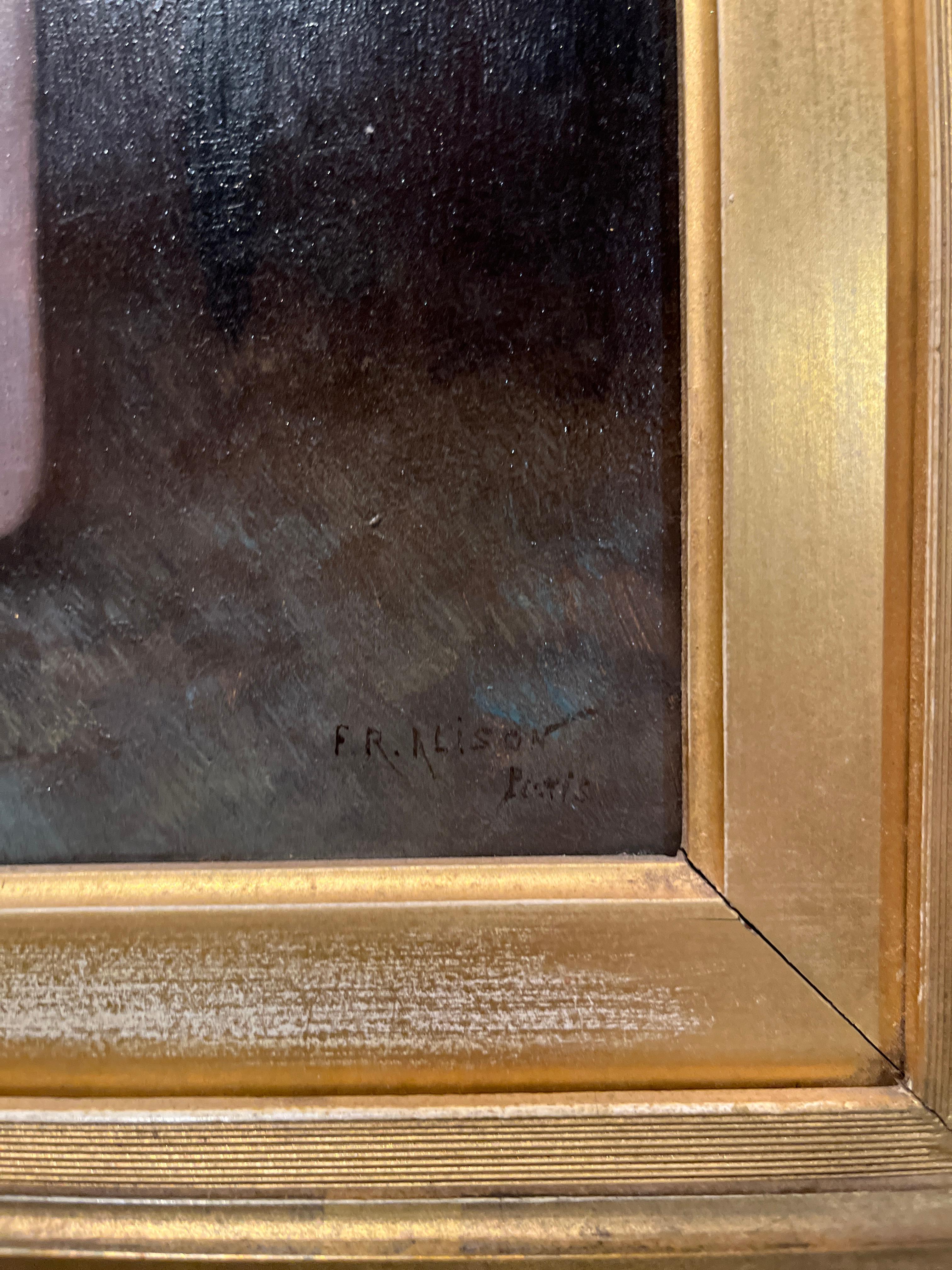 „Frau, die einen Ring betrachtet“, 19. Jahrhundert, von F.R. Alison (Französisch) im Angebot