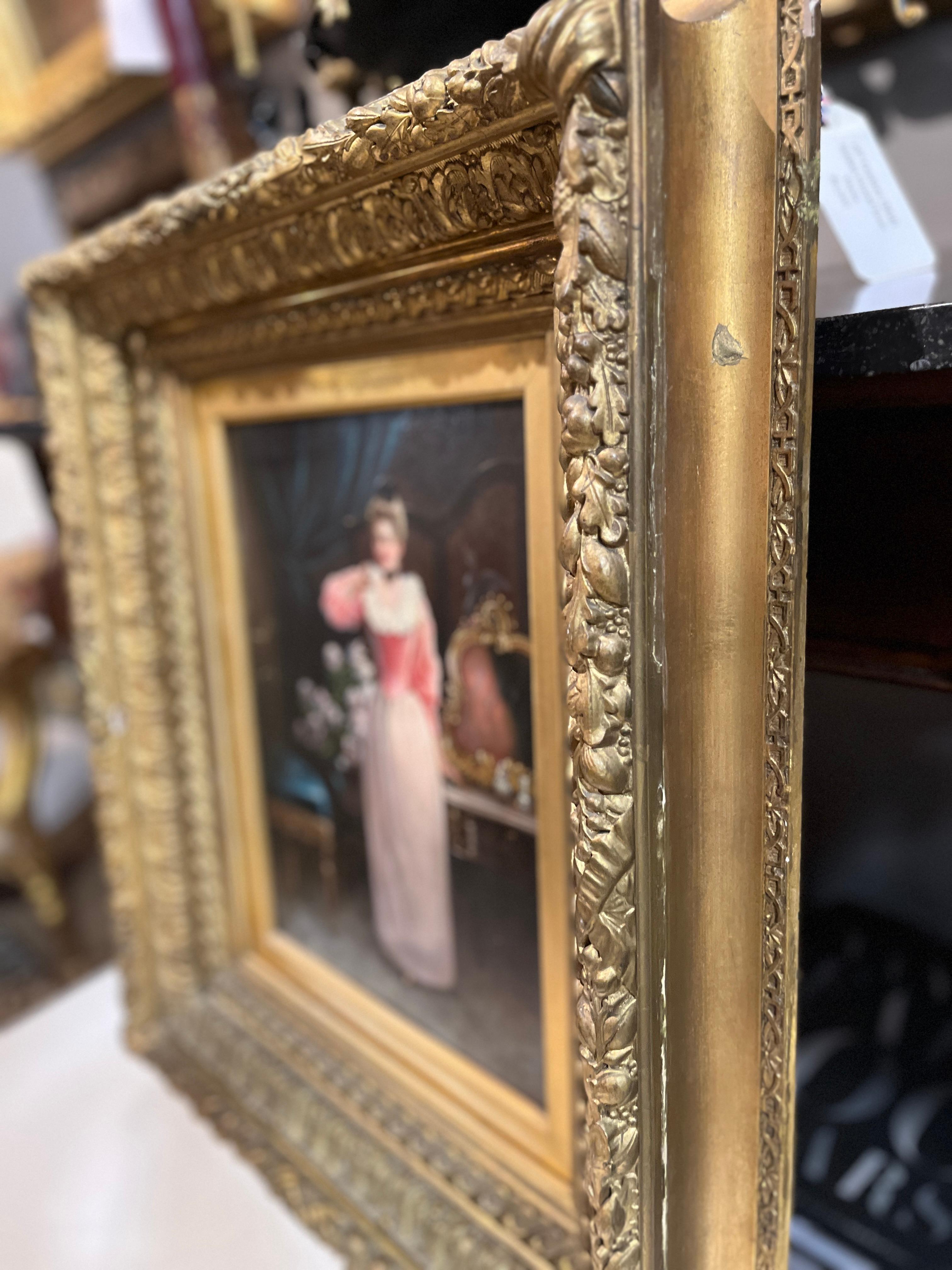 „Frau, die einen Ring betrachtet“, 19. Jahrhundert, von F.R. Alison im Zustand „Gut“ im Angebot in Scottsdale, AZ