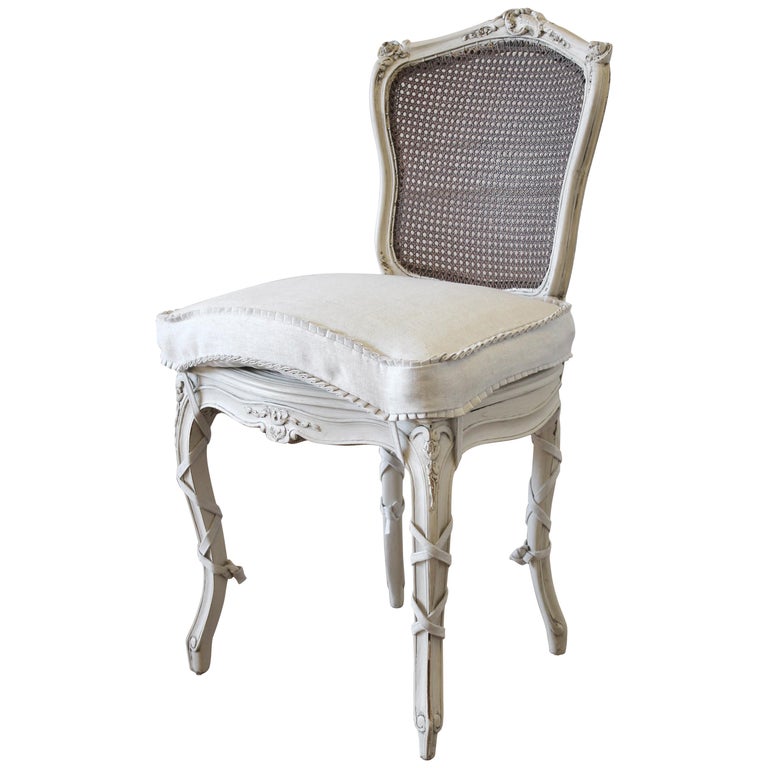 19th Century Wood and Cane Back French Country Style Vanity Chair at 1stDibs french vanity