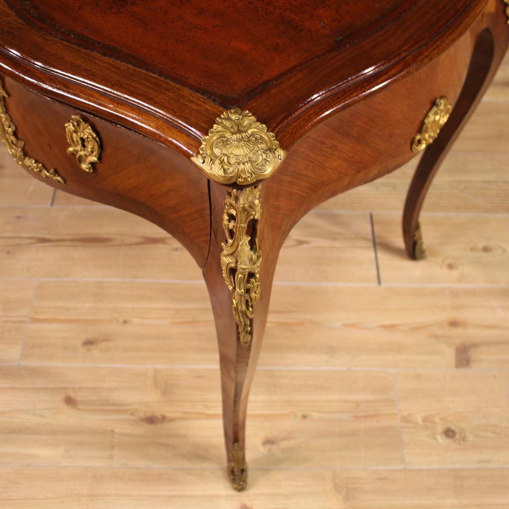 19th Century Wood and Gold Bronze French Antique Napoleon III Writing Desk, 1880 For Sale 7