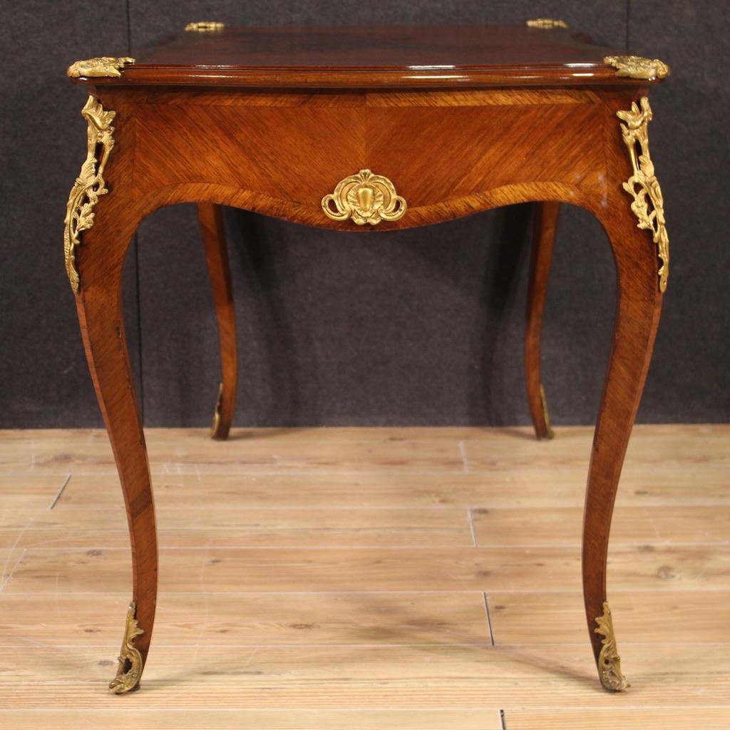 Late 19th Century 19th Century Wood and Gold Bronze French Antique Napoleon III Writing Desk, 1880 For Sale