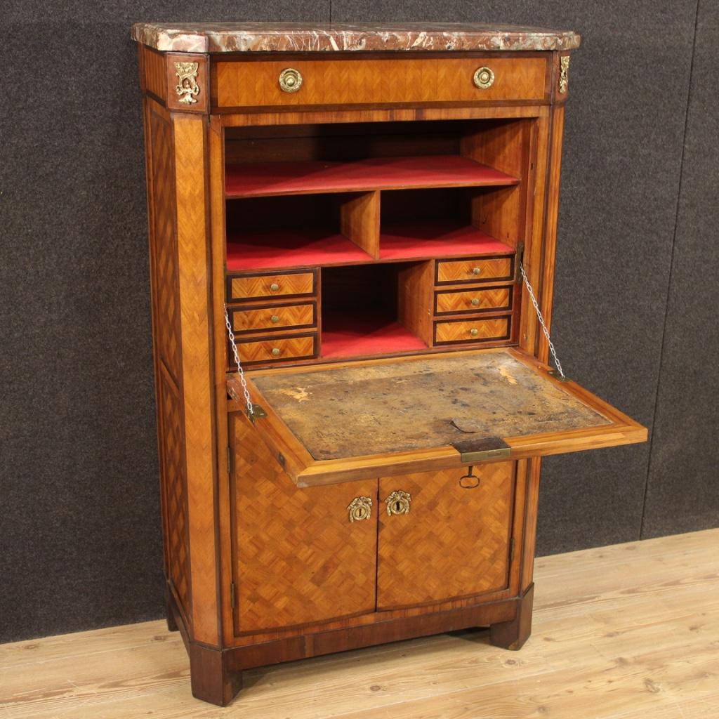 19th Century Wood and Marble Antique French Secrétaire Bureau Desk, 1820 For Sale 8