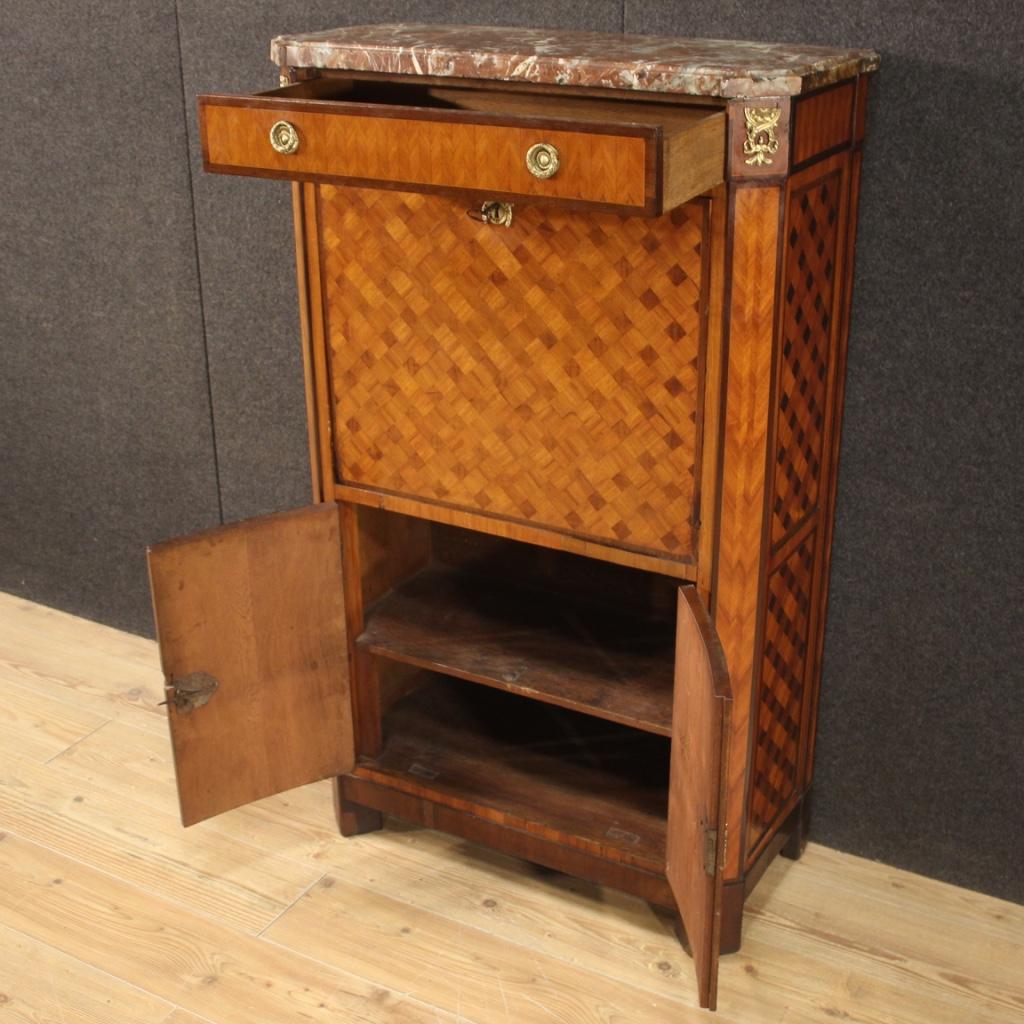 19th Century Wood and Marble Antique French Secrétaire Bureau Desk, 1820 For Sale 3
