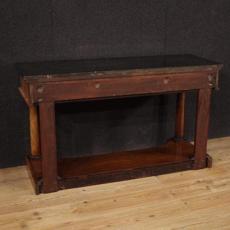19th Century Wood and Marble Top French Empire Console Table, 1880 For ...