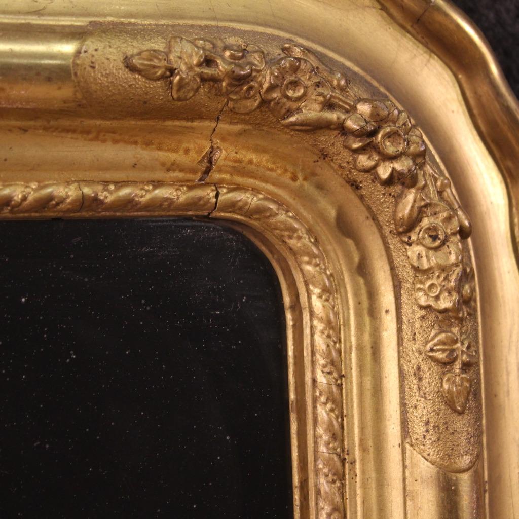 19th Century Wood And Plaster Antique Italian Tray Mirror, 1880 In Good Condition For Sale In Vicoforte, Piedmont