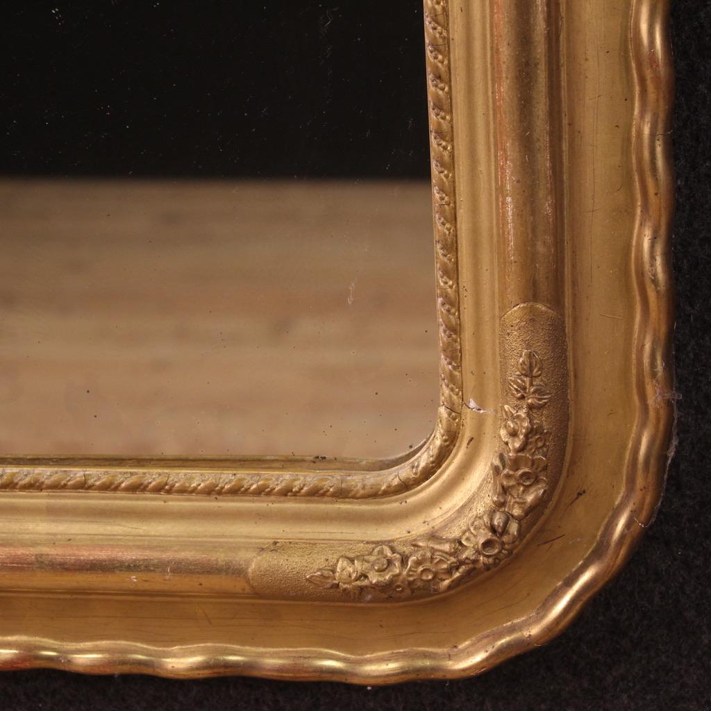 Late 19th Century 19th Century Wood And Plaster Antique Italian Tray Mirror, 1880 For Sale