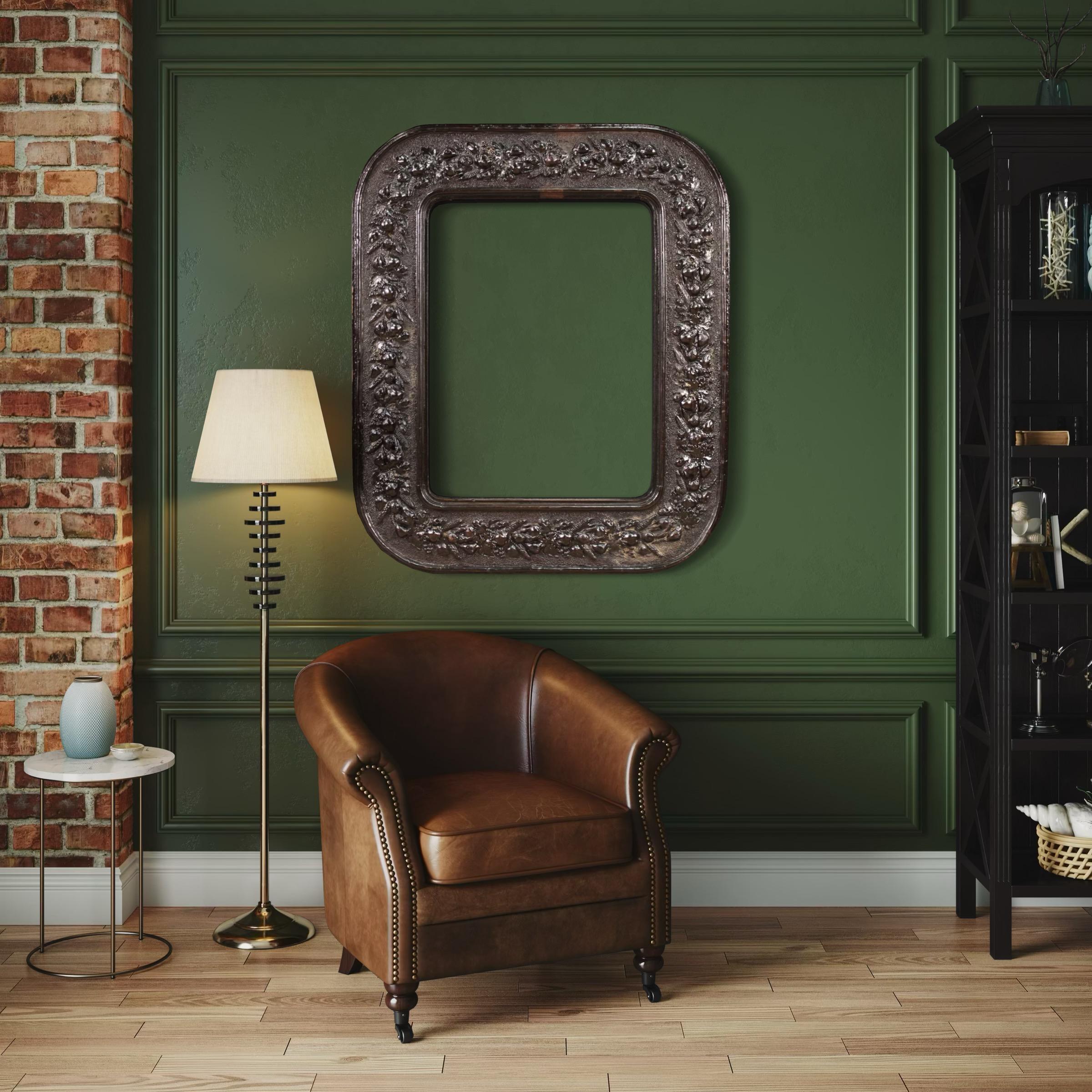 Cadre ancien italien en bois et plâtre du 19e siècle, 1880 en vente 5