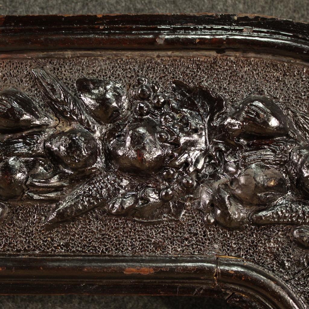 Cadre ancien italien en bois et plâtre du 19e siècle, 1880 en vente 8