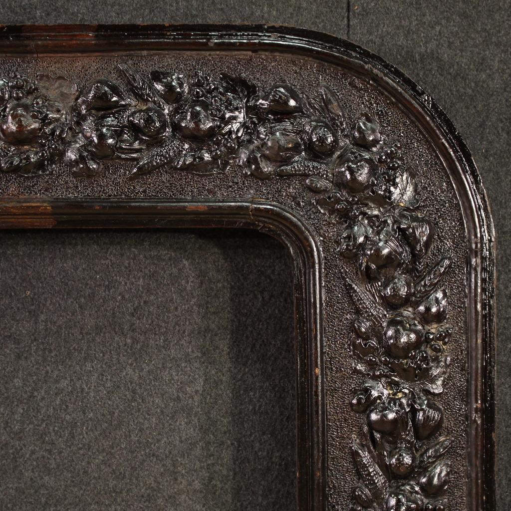 Fin du XIXe siècle Cadre ancien italien en bois et plâtre du 19e siècle, 1880 en vente