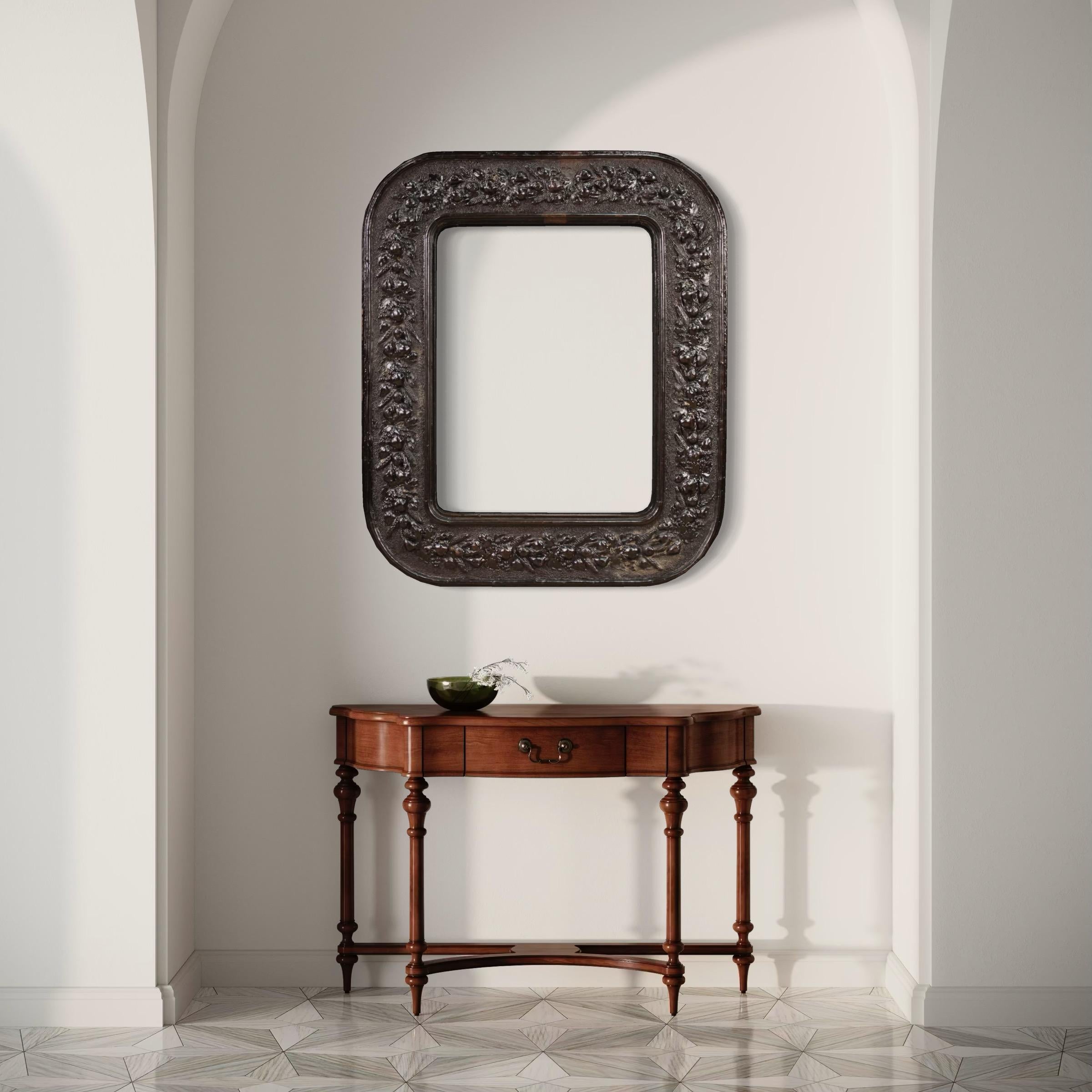 Cadre ancien italien en bois et plâtre du 19e siècle, 1880 en vente 2