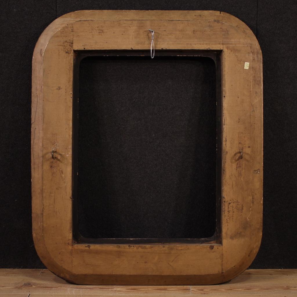 Cadre ancien italien en bois et plâtre du 19e siècle, 1880 en vente 4