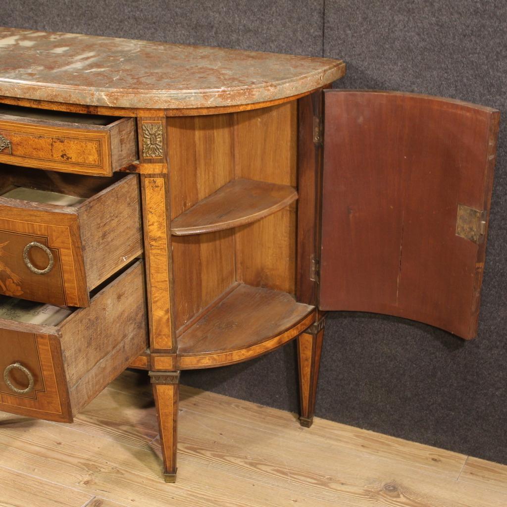 19th Century Wood Antique French Half-moon Chest Of Drawers, 1870s For Sale 4