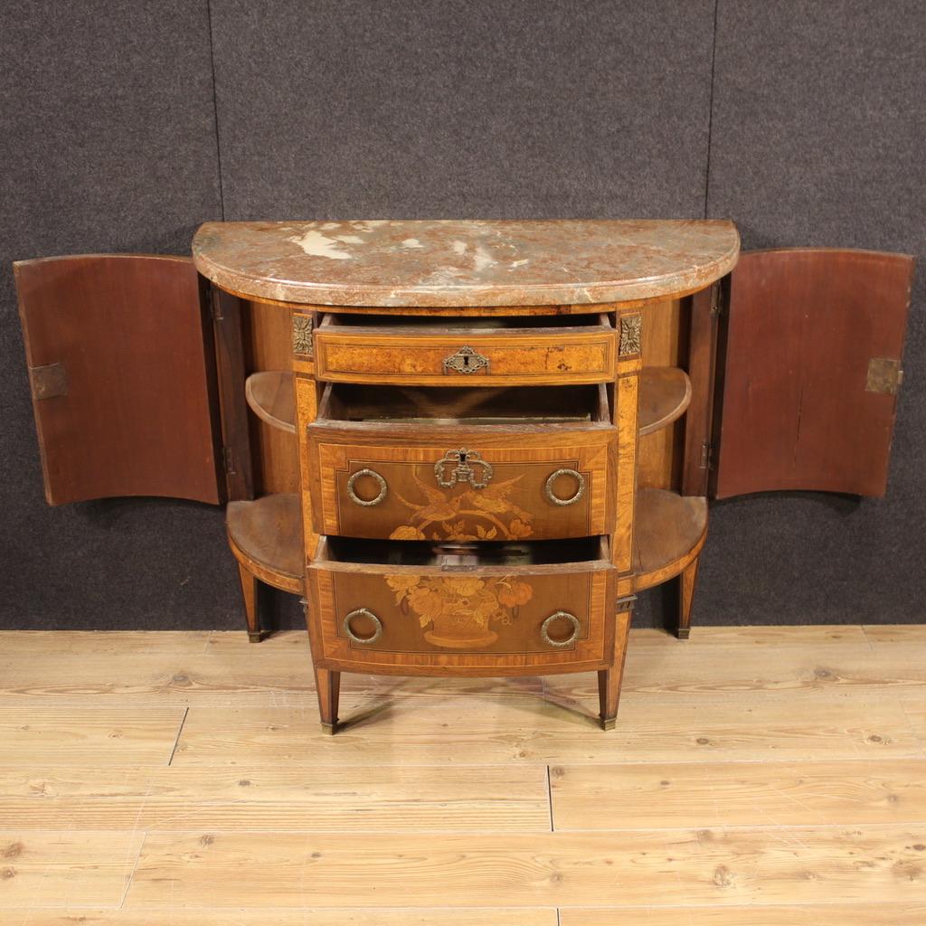 19th Century Wood Antique French Half-moon Chest Of Drawers, 1870s For Sale 2