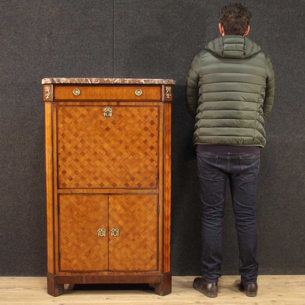 Bureau secrétaire français ancien en bois du 19e siècle, 1820 6