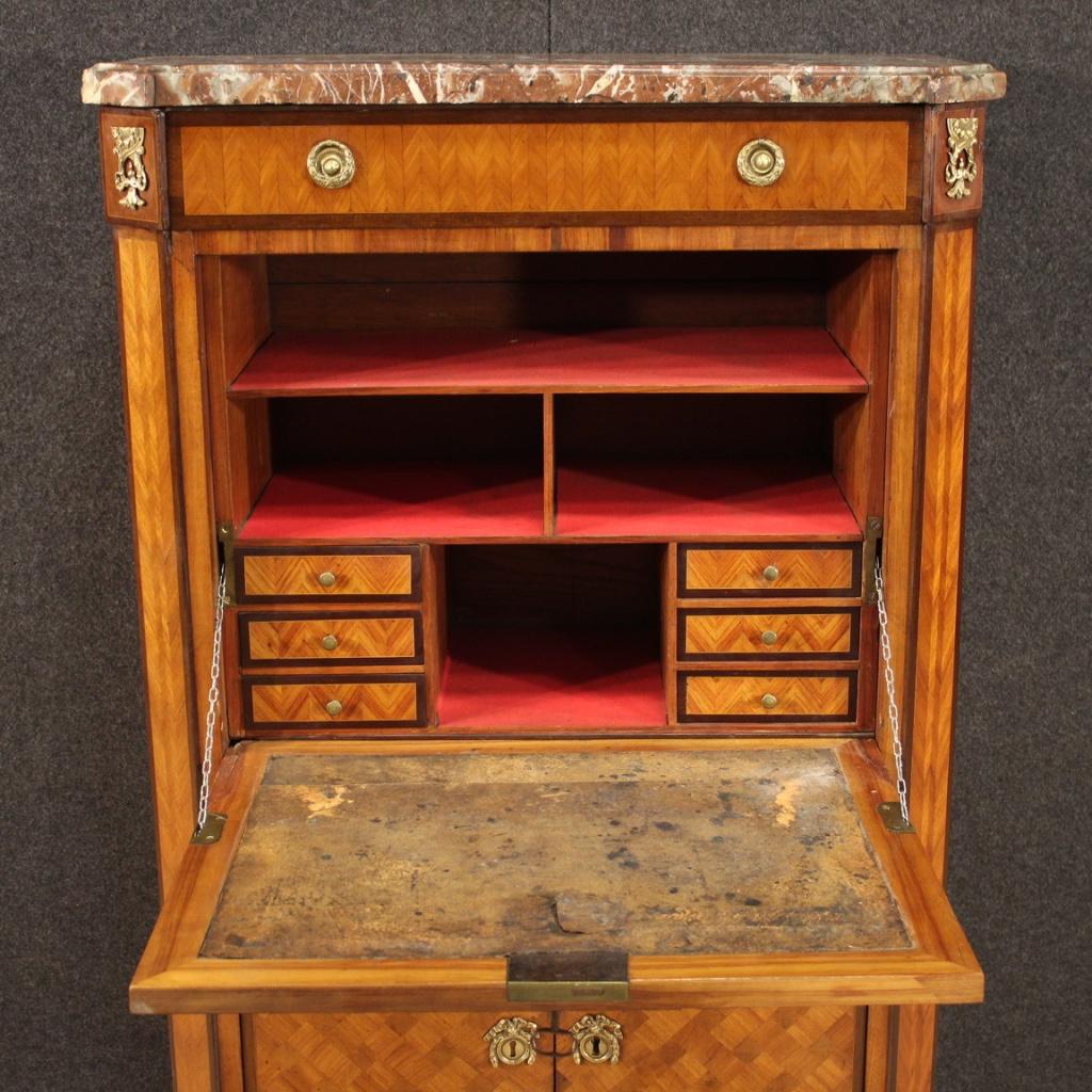 Bureau secrétaire français ancien en bois du 19e siècle, 1820 1