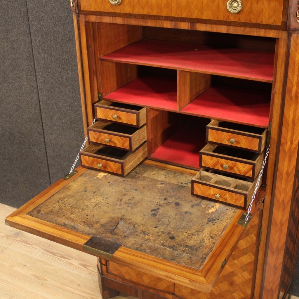 Bureau secrétaire français ancien en bois du 19e siècle, 1820 2