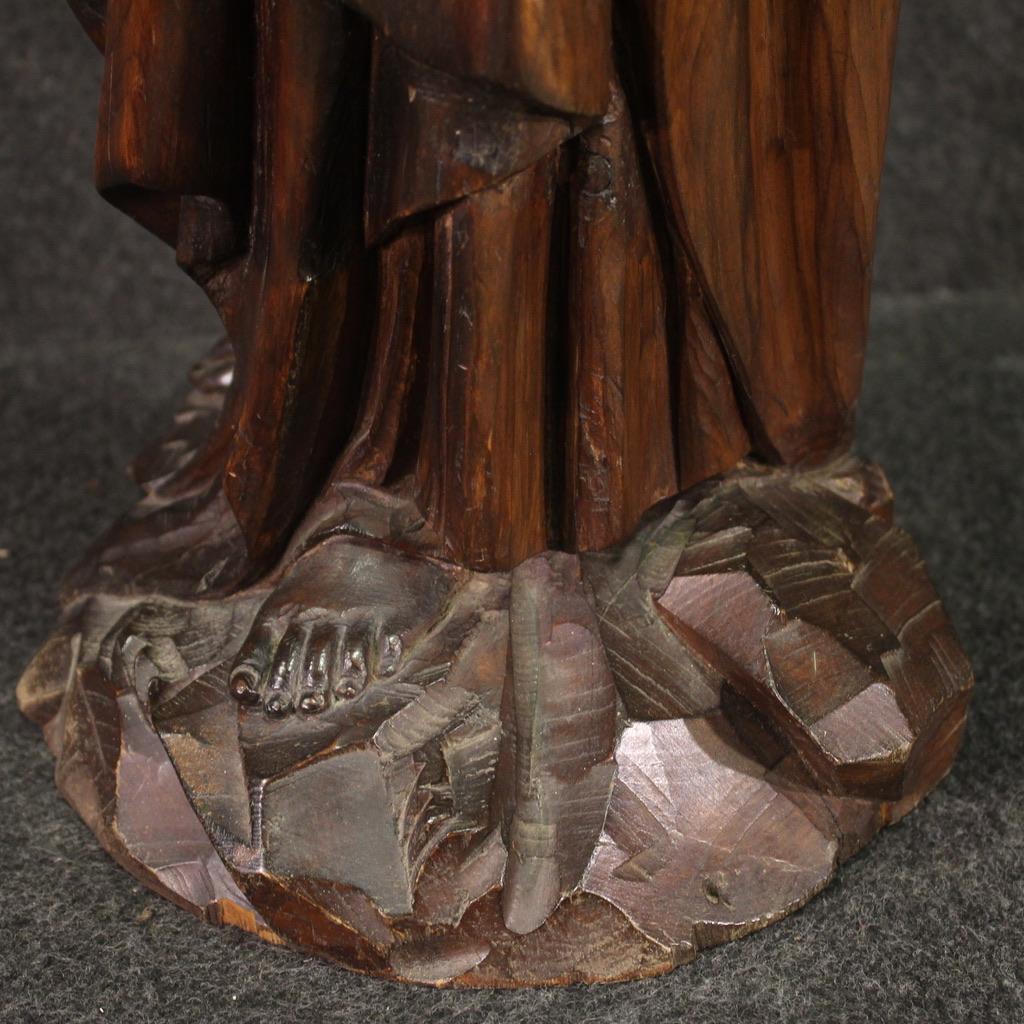 19. Jahrhundert Holz antike religiöse Madonna Französisch Skulptur, 1850 im Angebot 6