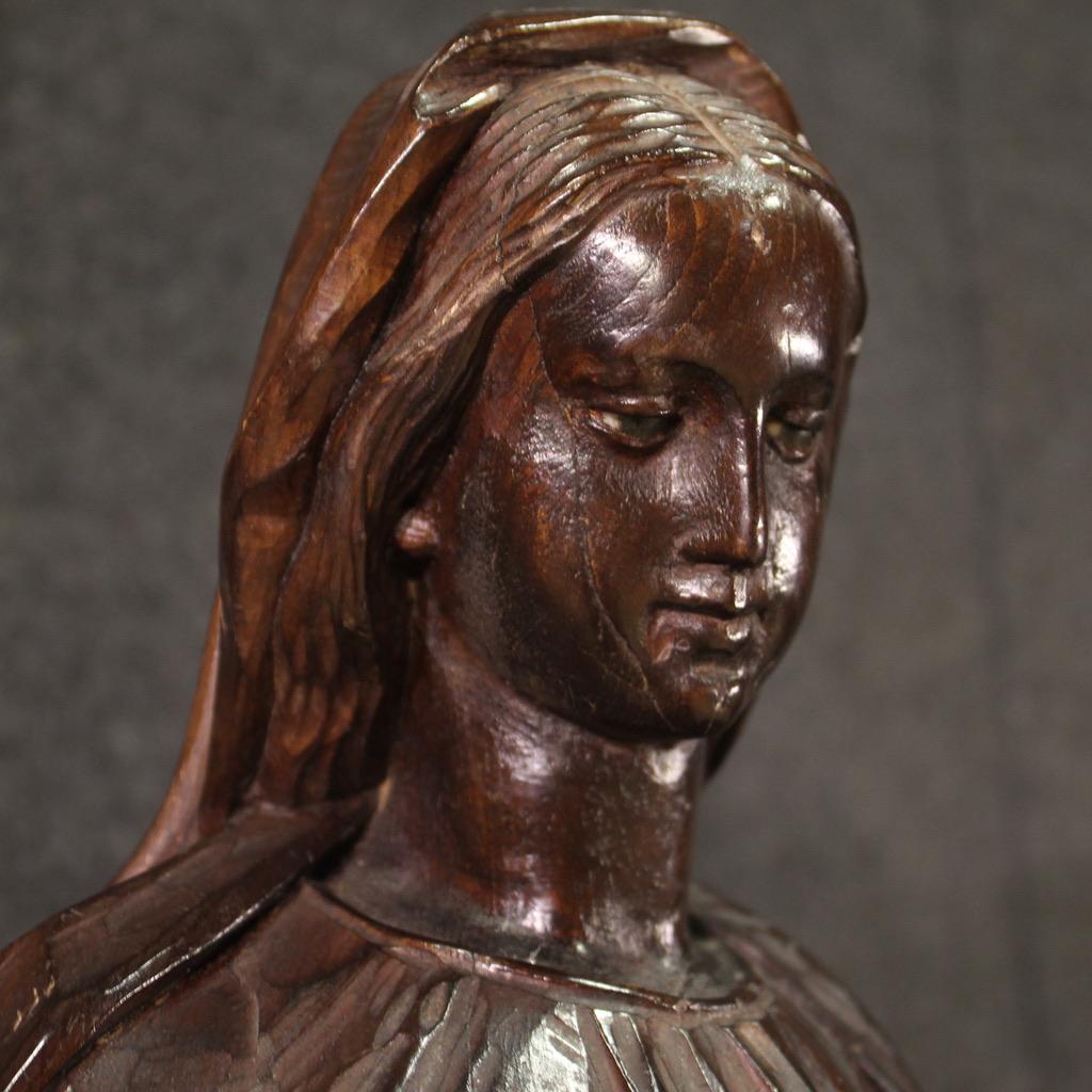 19. Jahrhundert Holz antike religiöse Madonna Französisch Skulptur, 1850 im Angebot 7