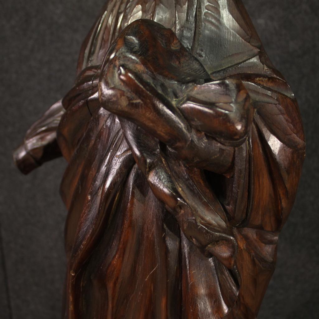 19. Jahrhundert Holz antike religiöse Madonna Französisch Skulptur, 1850 (Mid-19th Century) im Angebot