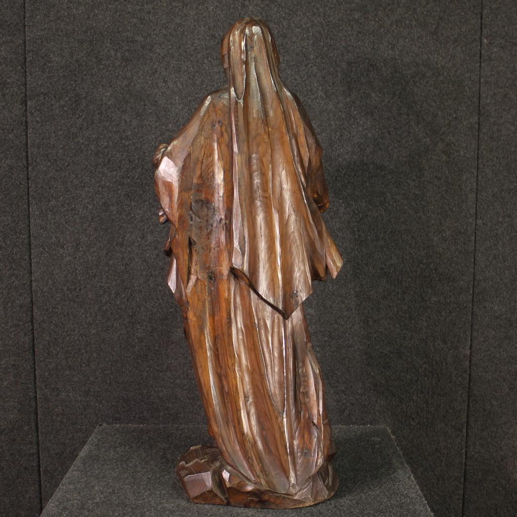 19. Jahrhundert Holz antike religiöse Madonna Französisch Skulptur, 1850 im Angebot 2
