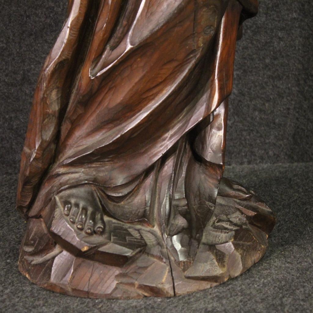 19. Jahrhundert Holz antike religiöse Madonna Französisch Skulptur, 1850 im Angebot 3