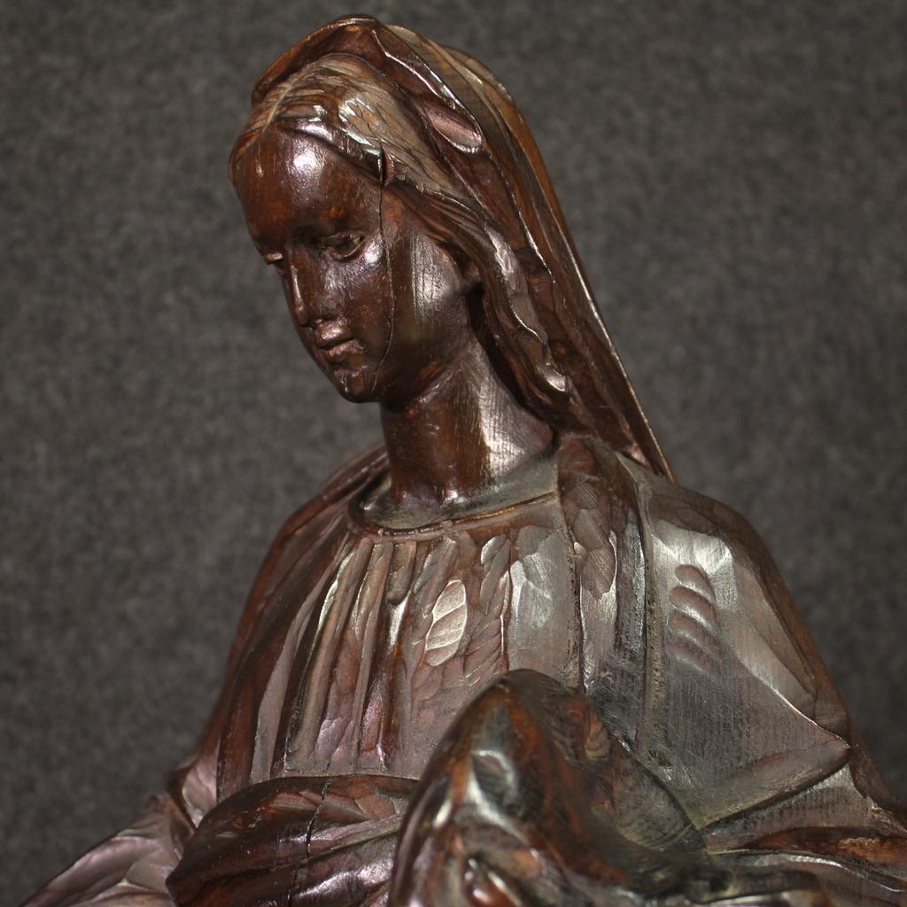 19. Jahrhundert Holz antike religiöse Madonna Französisch Skulptur, 1850 im Angebot 4