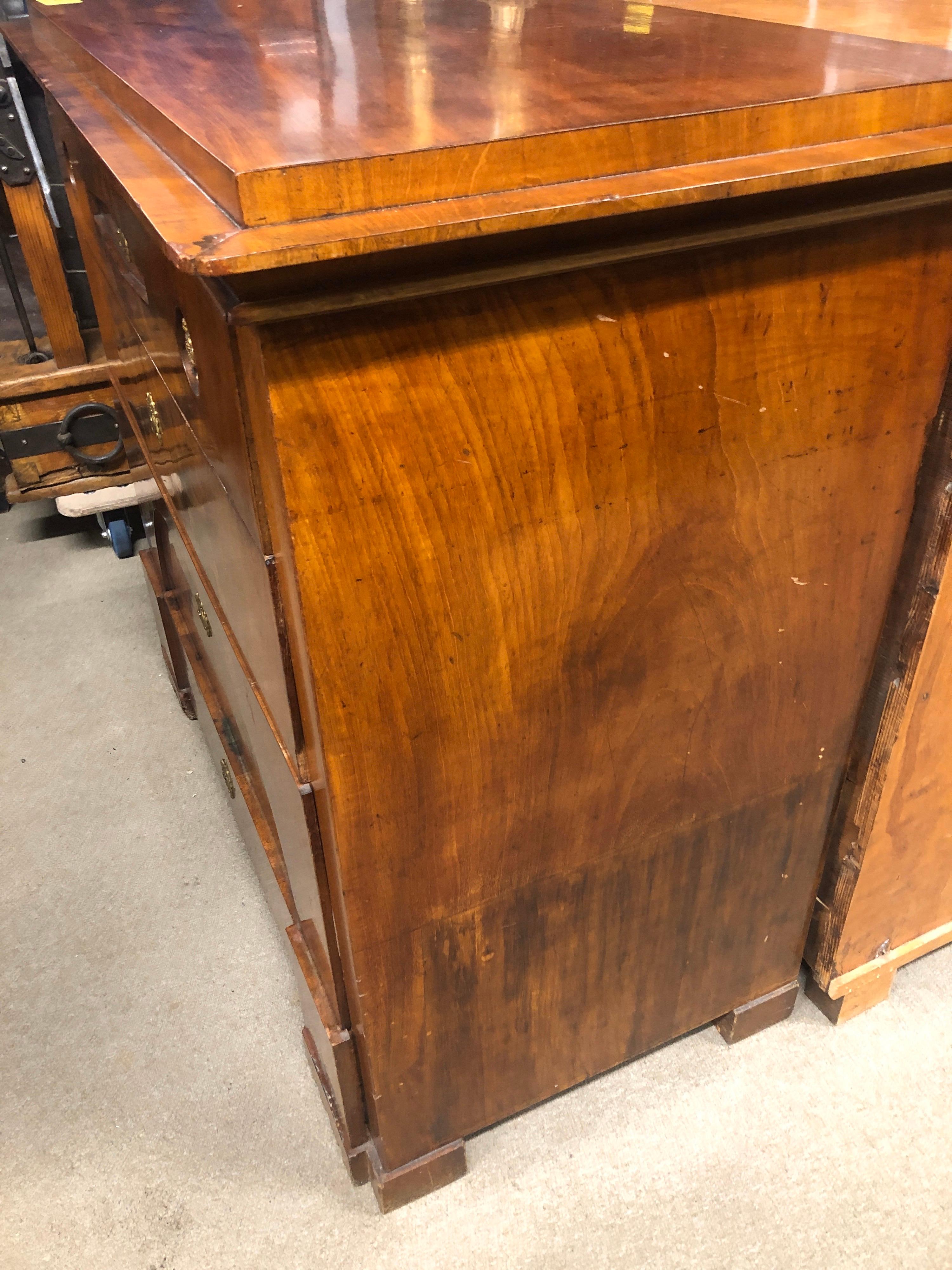 19th Century Wood Biedermeier Mahogany Chest of Drawers Secretaire, 1860s In Good Condition In Roma, RM