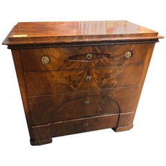 19th Century Wood Biedermeier Mahogany Chest of Drawers Secretaire, 1860s