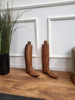 19th Century Wood Boots Trees Molds or Forms