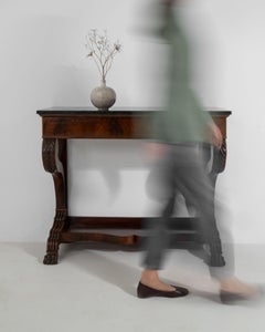19th Century Wood Charles X Mahogany Console Table With Blue Stone Top