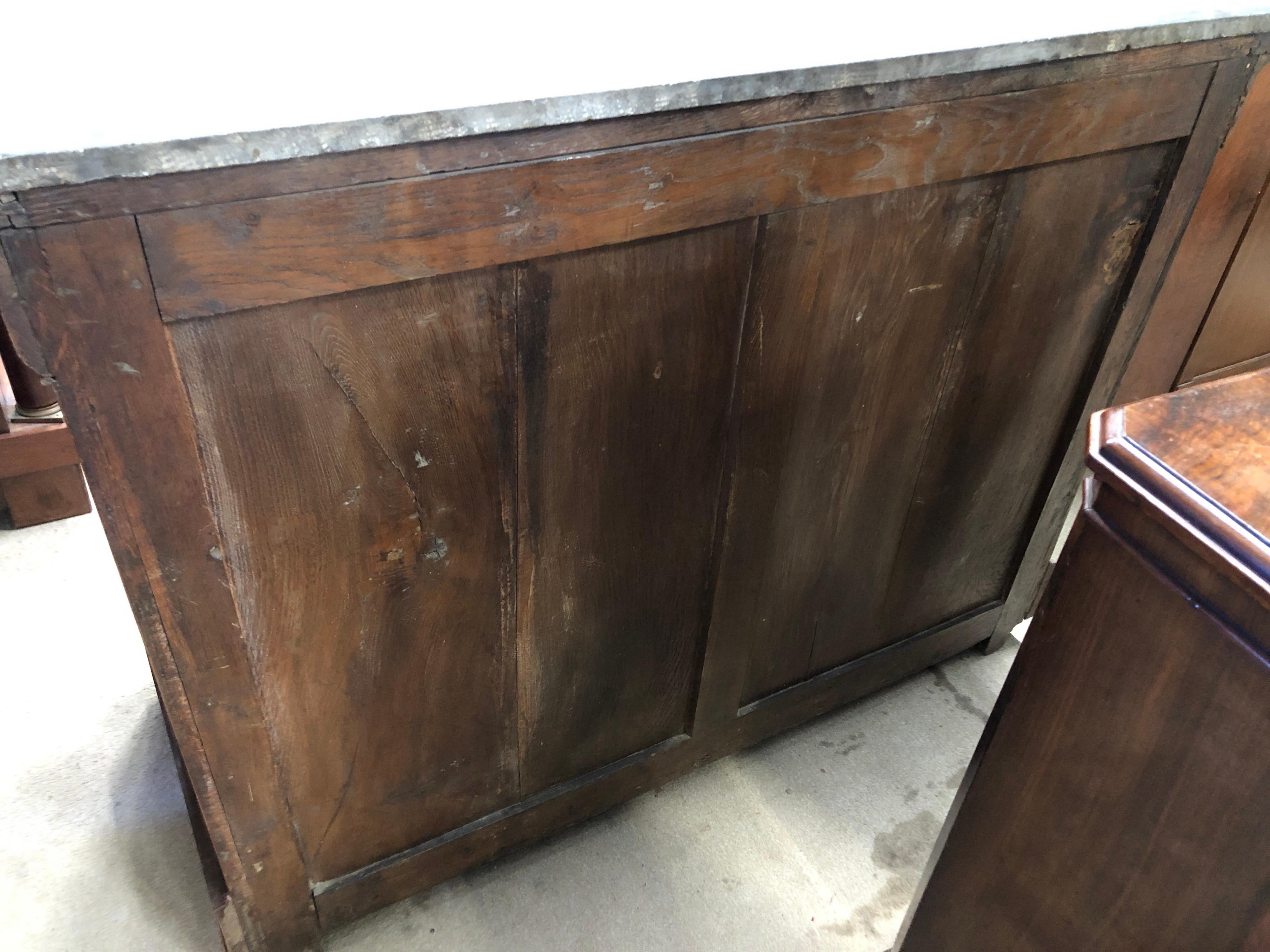 19th Century Wood Charles X Rosewood Inlay Chest of Drawers Marble Top, 1830s 8