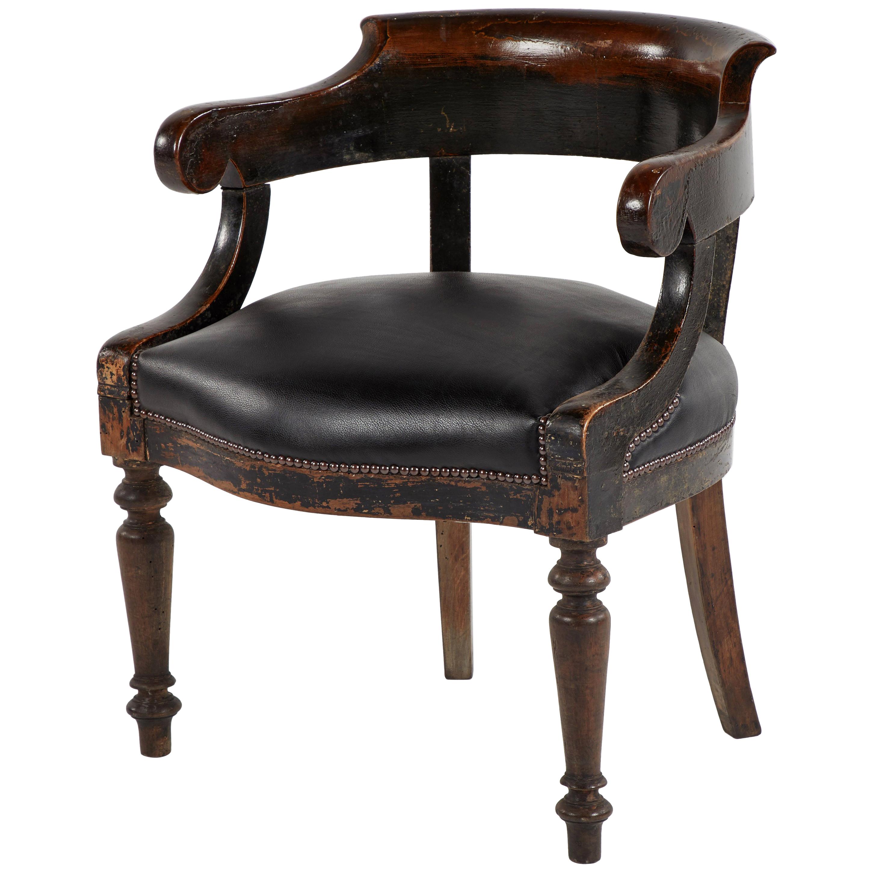 19th Century Wood Desk Chair from England For Sale at 1stdibs