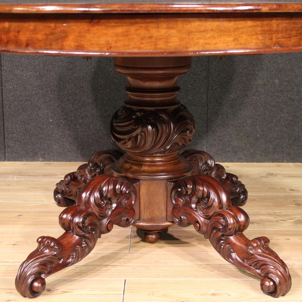 table de salle à manger ovale hollandaise en bois du 19e siècle, 1880 Bon état - En vente à Vicoforte, Piedmont