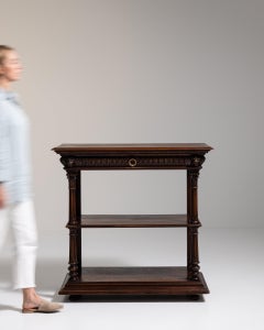 19th Century Wood Eclectic Oak Console Table in Original Patina