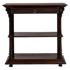 19th Century Wood Eclectic Oak Console Table in Original Patina