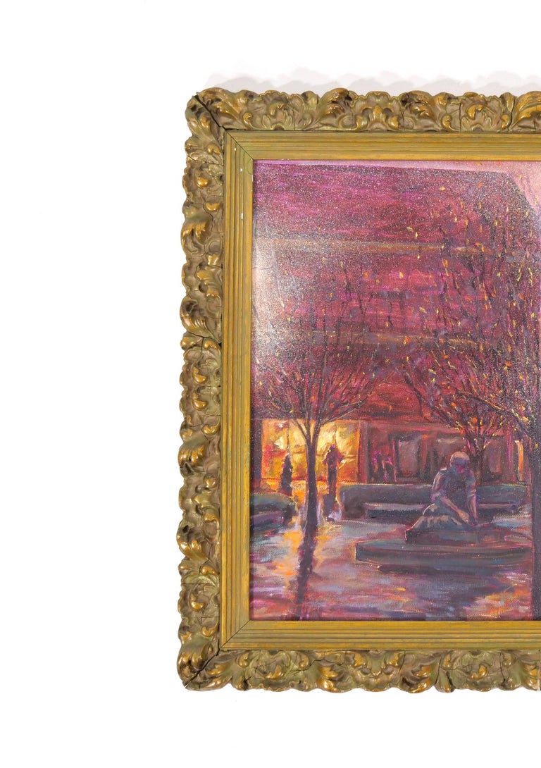 19th Century Wood Frame Oil / Canvas Wall Painting For Sale at 1stDibs