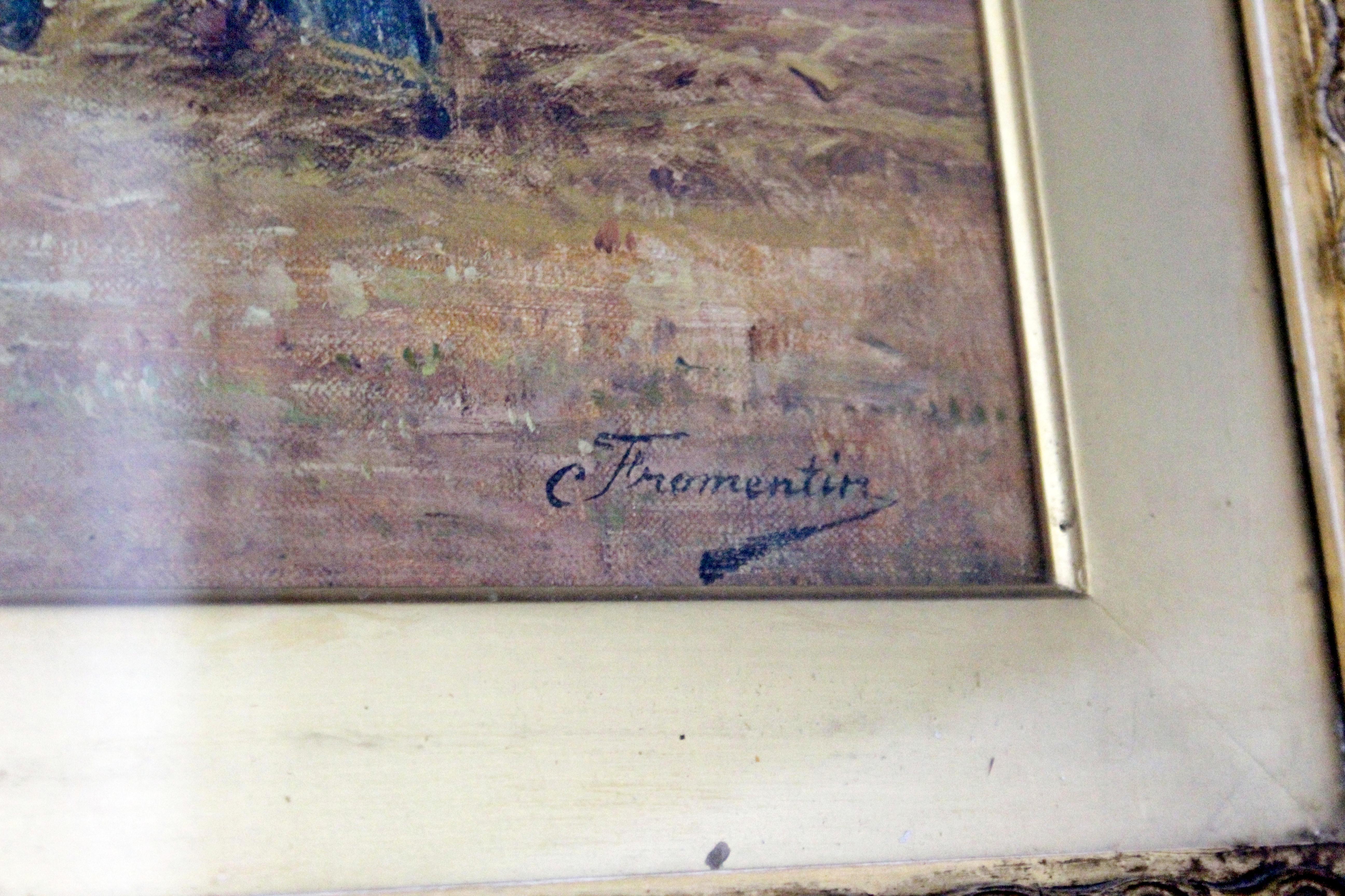 Mid-19th Century 19th Century Wood Framed Oil on Canvas Painting Signed by Eugene Fromentin 1800s