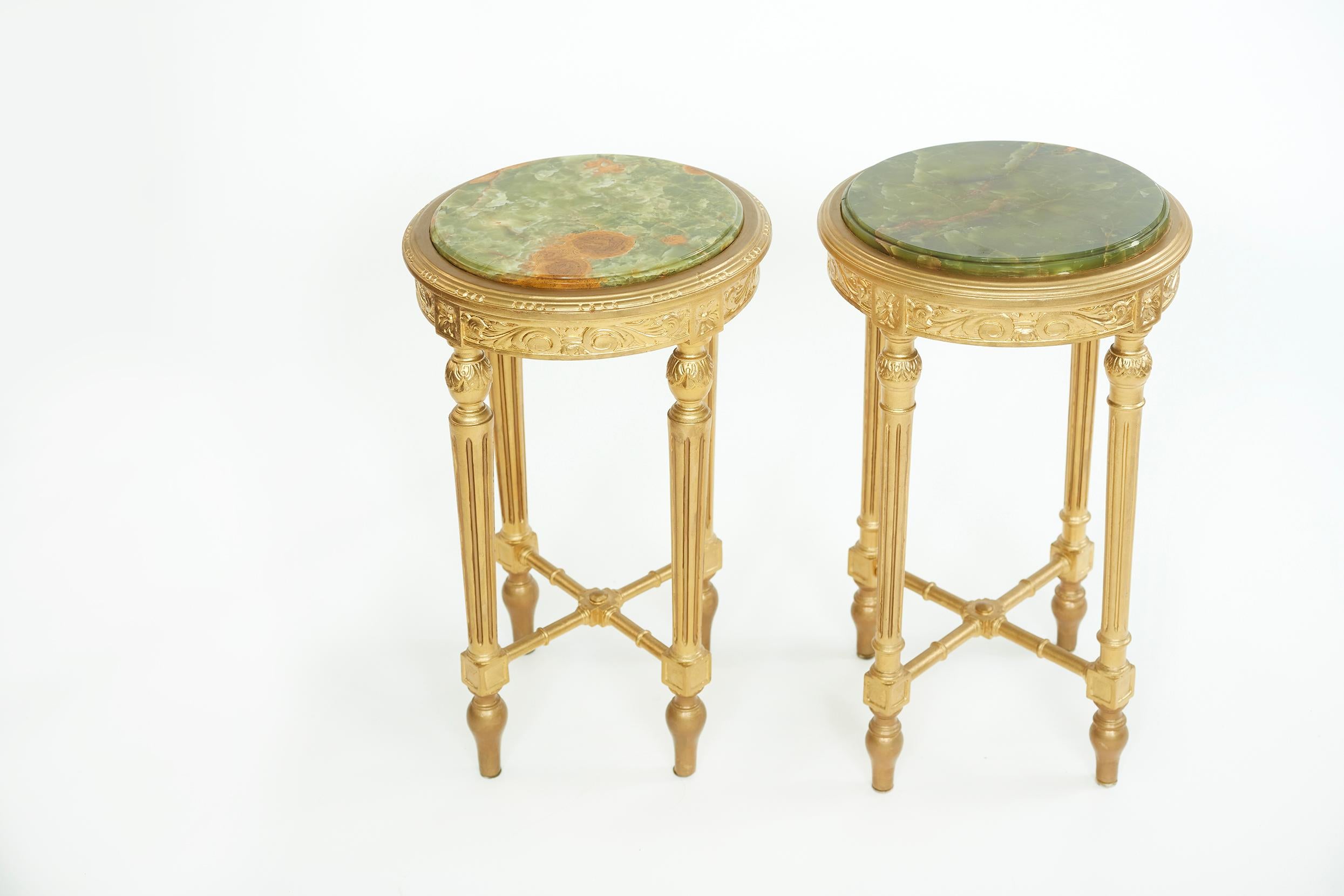 19th Century Wood Framed / Onyx Top Side Tables For Sale 5