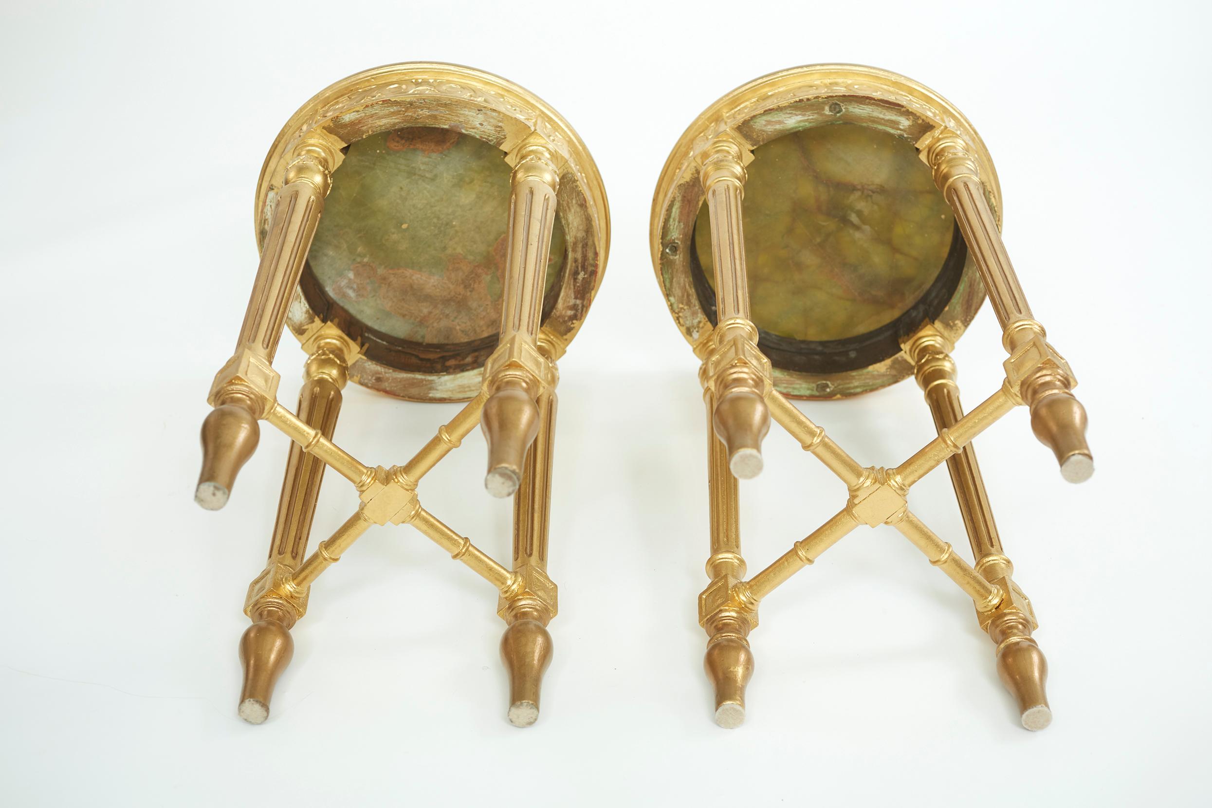 19th Century Wood Framed / Onyx Top Side Tables For Sale 4
