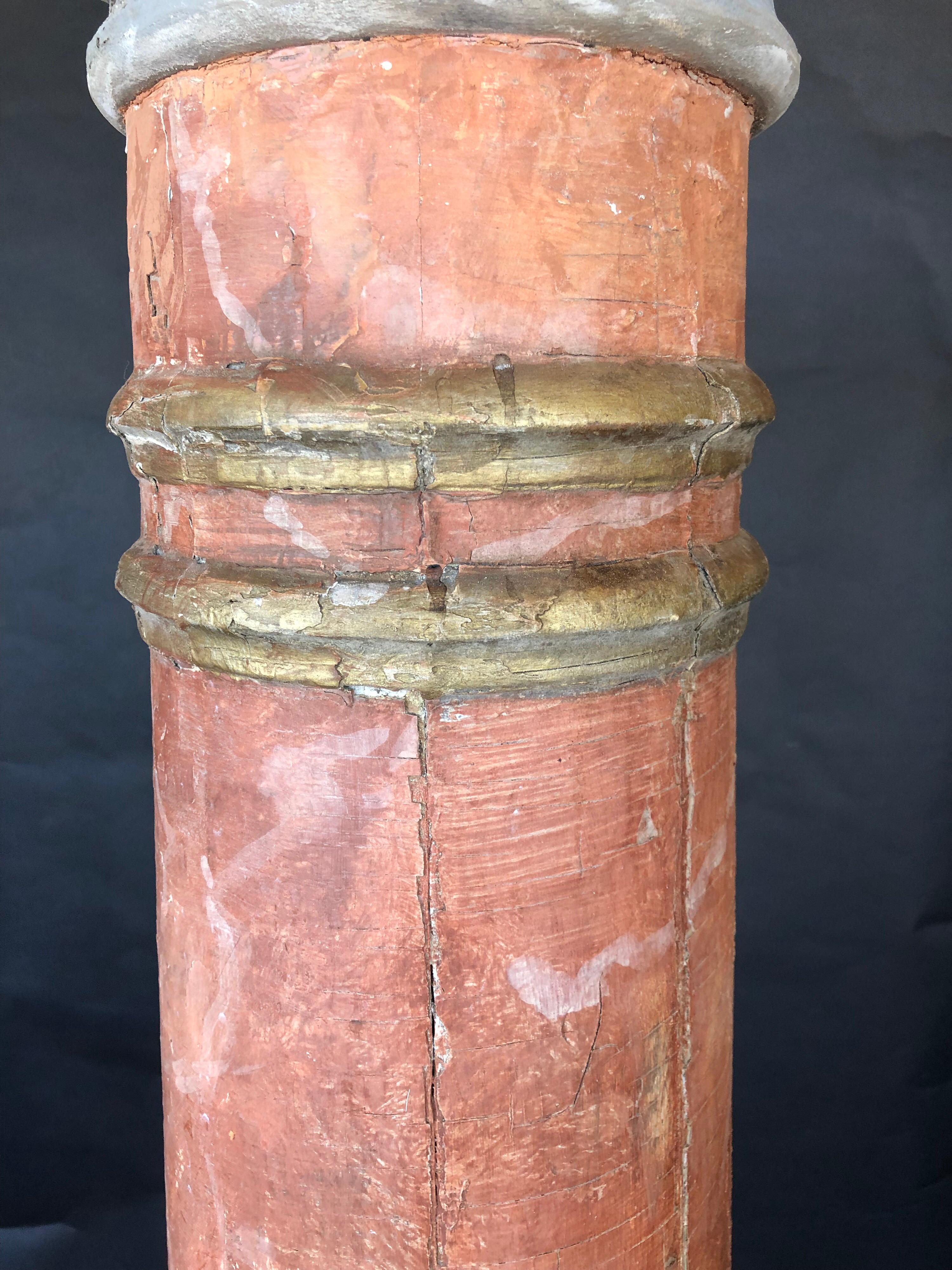 19th Century Wood Italian Columns In Fair Condition For Sale In Los Angeles, CA