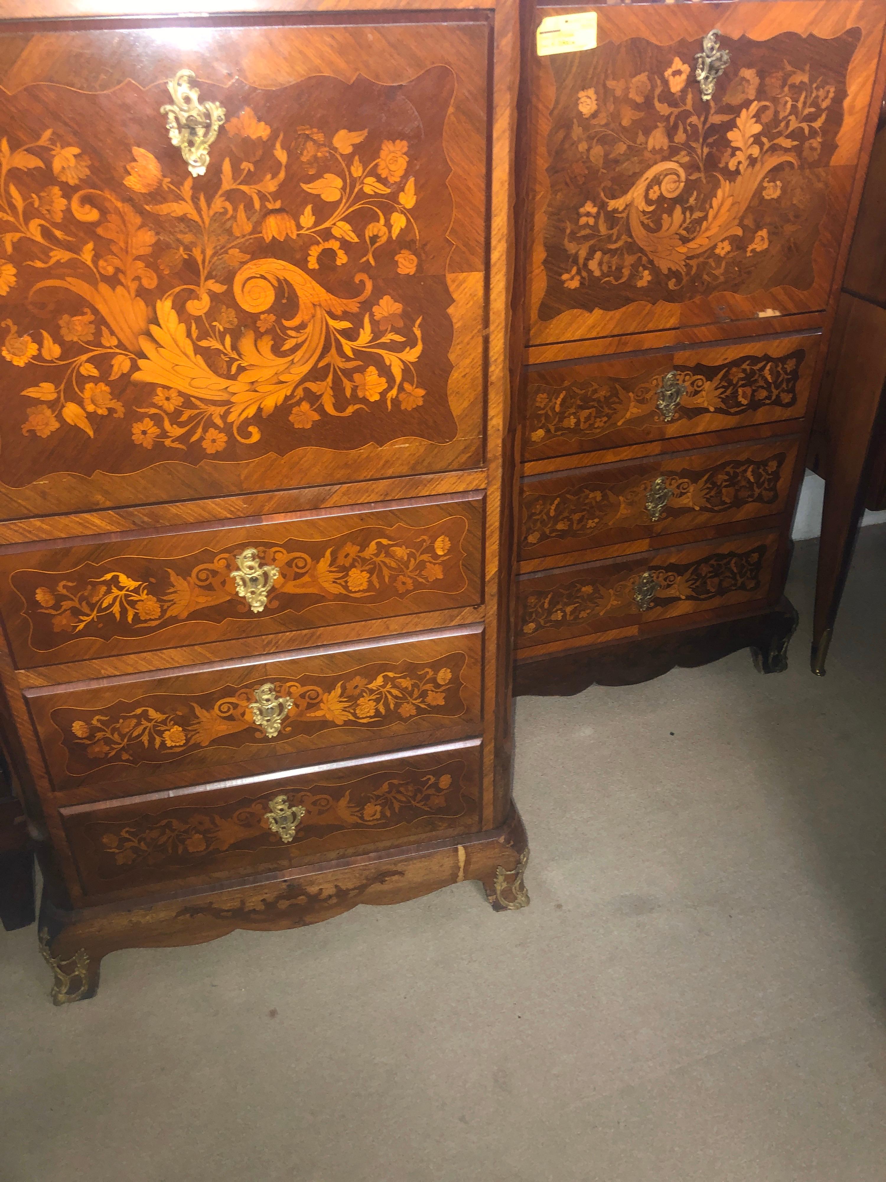 19th Century Wood Louis XVI Revival Rosewood Pair of France Secretaire, 1880s 6